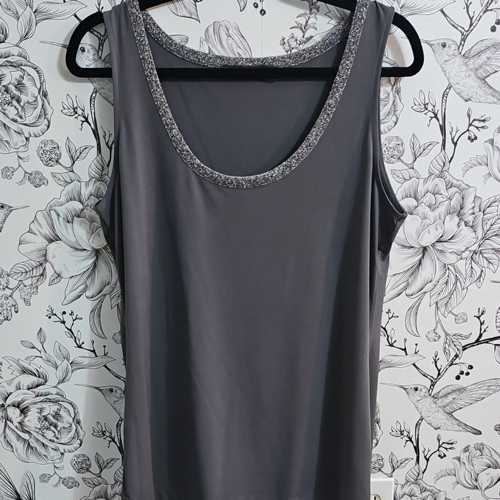 The Limited Gray Top with Silver Accents